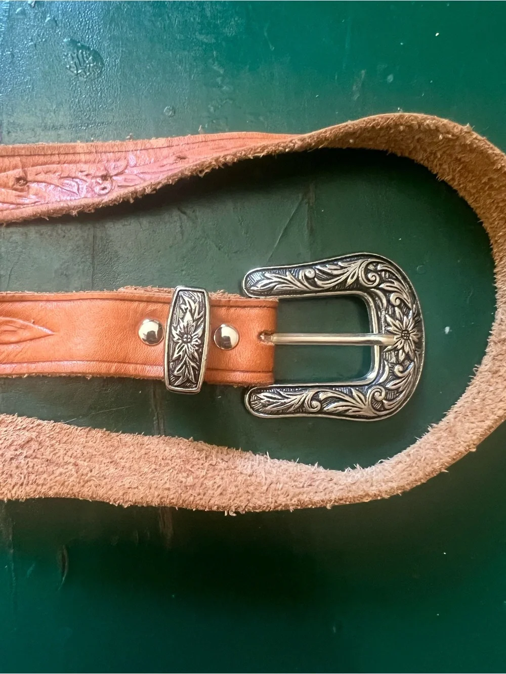 Spell Tan Leather western cowboy belt size Small medium
